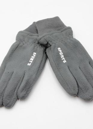 Сірі зимові тіла рукавички, унісекс рукавички, рукавички жіночі - чоловічі, sports манжет рубчик1 фото