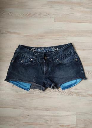 Короткие джинсовые шорты rant&rave с голубыми карманами 28r