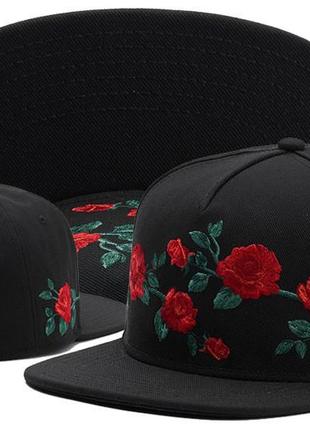 Кепка снепбек жіноча red rose чорна