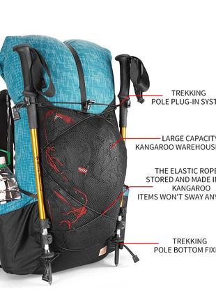 Рюкзак туристичний 3f ul gear 40 + 16л ультралегкий. колір: хакі. вага: 850г + килимок widesea сіро-коричневий4 фото