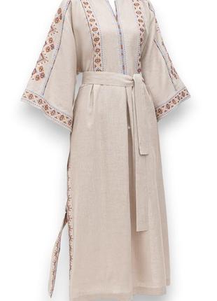 Платье дева серая галерея льна, льняное, 44-54рр1 фото