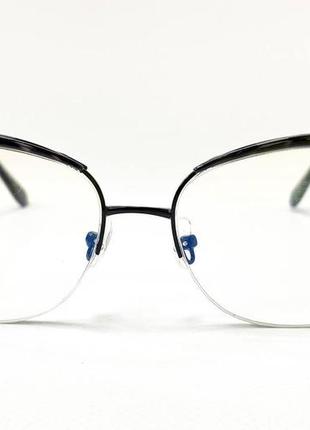 Коригувальні окуляри для зору жіночі комп'ютерні лисички в металевій оправі дужки на флексах2 фото