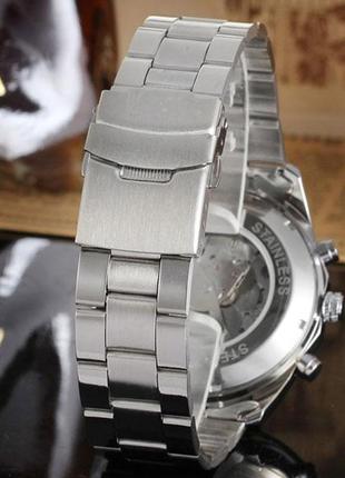 Механические часы winner titanium, мужские, металлические, круглые, скелетон device clock8 фото