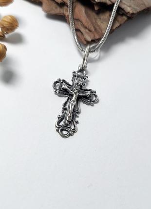 Серебряный крестик крест с распятием черненное серебро 925 пробы 1.84г 3105