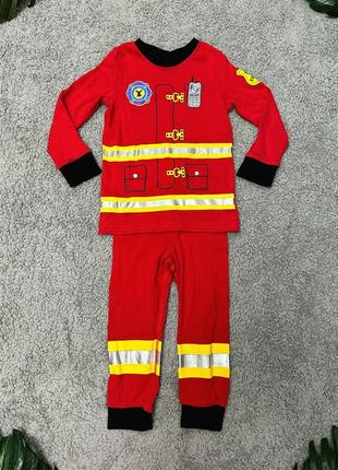 Детский костюм пижама пожарного для мальчика кофта и штаны 1,5р, 2р, 3р для фотосессии пожарный h&amp;m