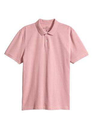 Чоловіча футболка поло рожева бузкова h&m xl xxl1 фото