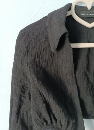 Топ блуза блузка кроптоп топ чорний базовий з зав'язкою базовий сток новий plt6 фото
