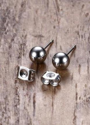 Сережки кулі з нержавіючої медичної сталі es-002, 3 мм4 фото