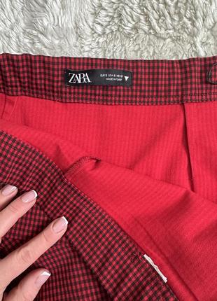 Шорти- спідниця висока посадка в клітинку zara4 фото