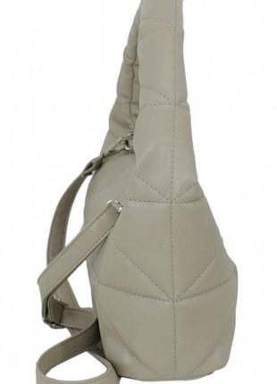 Стильна незвичайна жіноча сумочка велика вмістима зі шкірозамінника бежевий-тауп7 фото