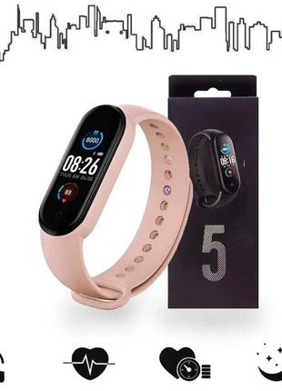 Смарт браслет m5 smart bracelet фітнес трекер watch bluetooth. jx-407 колір рожевий7 фото