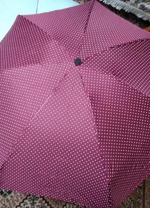 Зонтик в 5 сложений в горошек10 фото