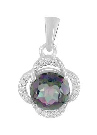 Серебряная подвеска с мистик топазом 2.18ct (2124627)