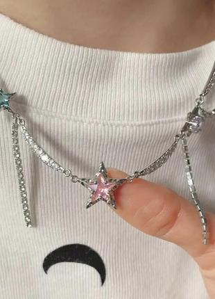 Намисто із зірками унісекс у стилі готика y2k
