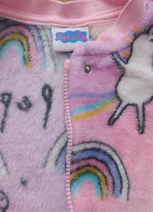 Флисовая зимняя пижама кигуруми слип peppa pig на молнии3 фото