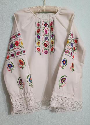 Старовинна шикарна блуза сорочка вишиванка нитками1 фото