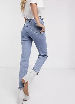 Голубі сині джинси stradivarius mom slim fit1 фото