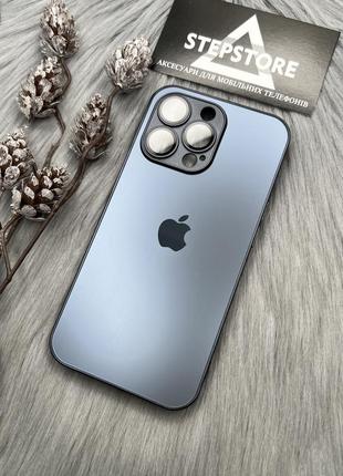 Чохол скляний glass case matte iphone 13 pro матовий закрита камера з лінзами5 фото