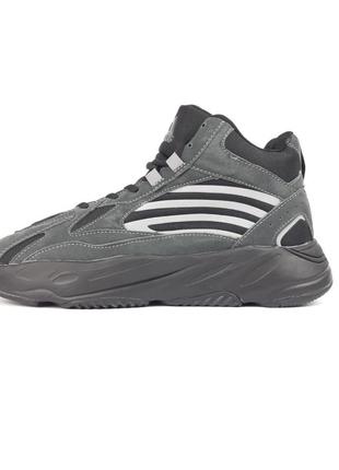 Зимние кроссовки adidas yeezy boost 700 високі темно сірі3 фото