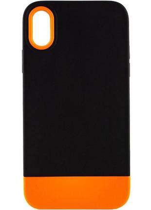 Чохол tpu+pc bichromatic для apple iphone xr (6.1") силікон, black / orange