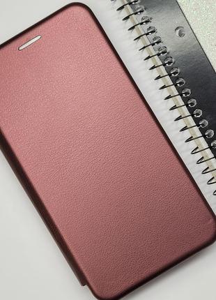 Чехол кожаный книжка бордова classy с визитницей для xiaomi redmi 7a  / чехол книжка кожаная на редми 7а