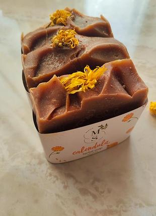 Натуральне мило для обличчя календула, мило з олією календули