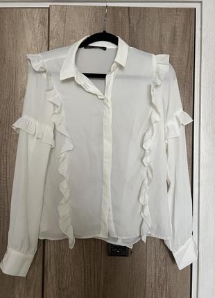 Белая блуза рубашка love republic1 фото