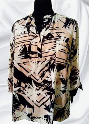 Блузка туника рубашка в принт из искусственного шифона2 фото
