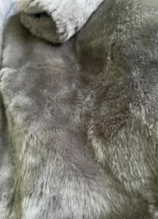 Эко шуба из искусственного меха серое пальто с воротничком missduided grey faux fur coat шуба плюш короткое демисезонное пальто4 фото