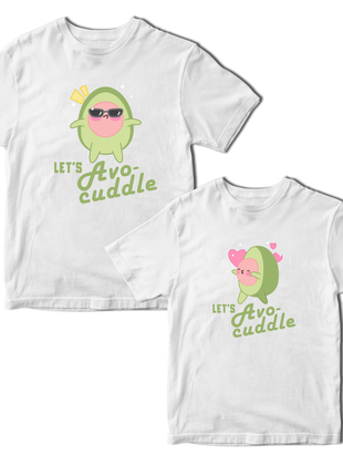Парная футболка для влюбленных с принтом "avocado love. парочка авокадо. lets avocuddle" push it4 фото