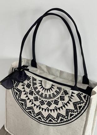 Сумка шопер каркасная с вышивкой на льне, эко сумка для покупок,шопер,сумка с...