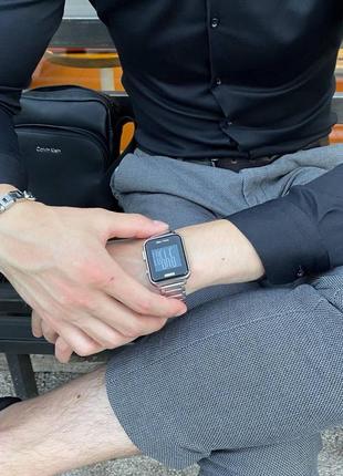 Наручний годинник скмей з електронним циферблатом годинник на браслеті водонепроникний унісекс кварцовий годинник skmei квадрат3 фото