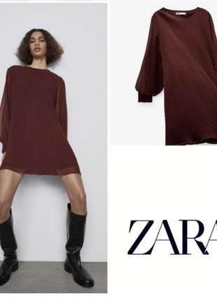 Платье плиссе оверсайз zara