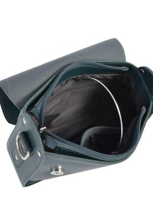 Модний якісний каркасний клатч жіночий темно-зелений маленька жіноча сумка крос боді з штучної шкіри8 фото