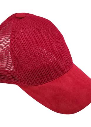 Кепка бейсболка детская 54-58 размер сетка летняя детские головные уборы красный (бд353)2 фото
