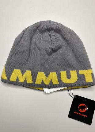 Шапка mammut logo beanie серый