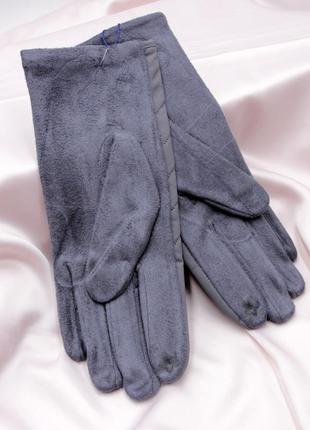 Зимние теплые сенсорные перчатки, прошитые плащевка + кашемир, манжет + рубчик, женские перчатки3 фото