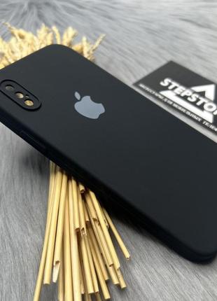 Чохол квадратний silicone case для iphone x xs 5.8 із закритим низом і камерою cover full camera 360