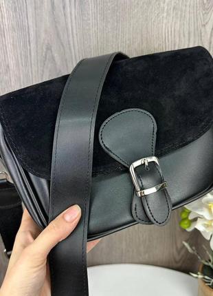 Женская замшевая сумка, сумочка на плечо натуральная замша r_9991 фото
