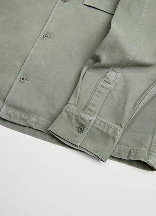 Zara джинсова рубашка хакі в стилі military2 фото
