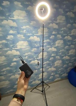 Кільцева led-лампа 26 см + штатив 2,1 метра в коробці7 фото