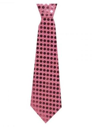 Краватка на гумці святкова, рожева1 фото