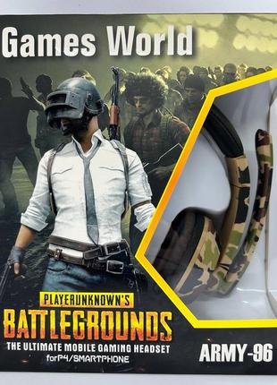 Ігрові навушники з мікрофоном  battlegrounds army-96 камуфляж