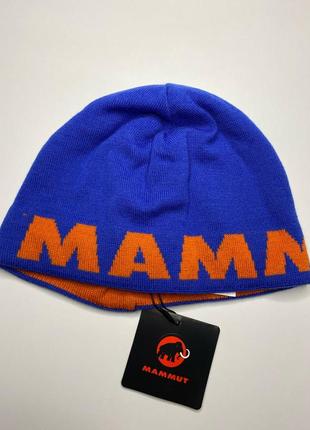 Шапка mammut logo beanie синий