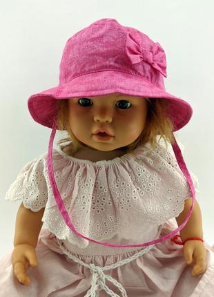 Панама детская 48, 50, 52, 54 размер хлопок для девочки панамка головные уборы малиновый (пд250)