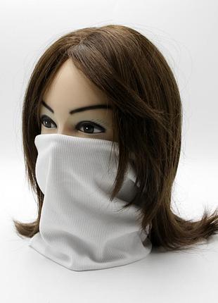 Білий осінній бафф, хомут на осінь/весну матеріал - рубчик, баф жіночий розмір універсальний