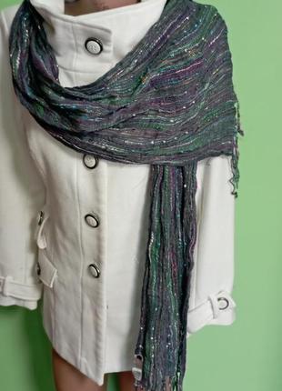Красивый нежный тонкий шарф с блестками1 фото