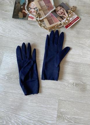 Тонкие синие перчатки2 фото