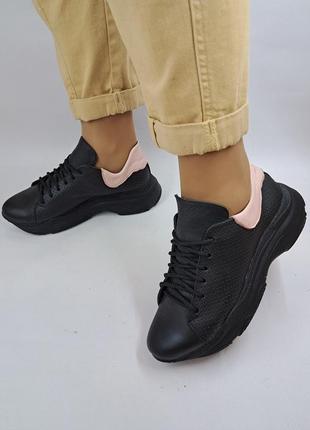 Кожаные женские кроссовки (модель 101)4 фото