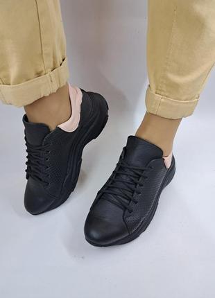 Кожаные женские кроссовки (модель 101)5 фото